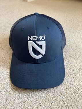 NEMO Navy Trucker Hat with White Logo-Unisex